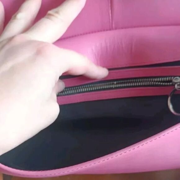 Behno Tilda Nappa Saddle Baguette Pink NWT - Picture 6 of 10